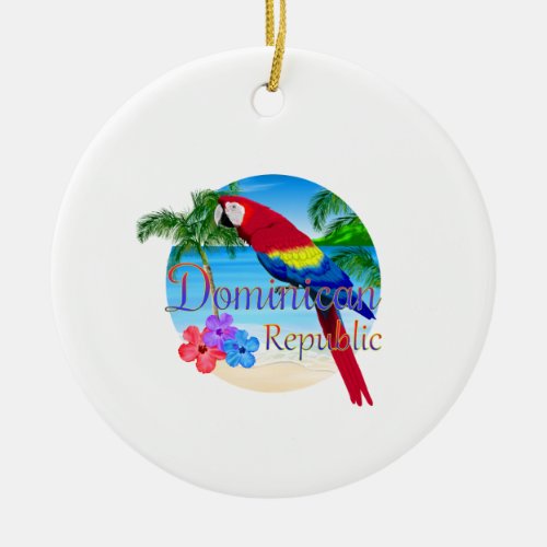 Dominican Republic Tropical Ceramic Ornament