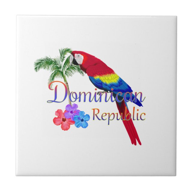Dominican Republic Tropical Ceramic Tile (Front)