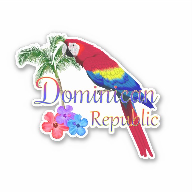 Dominican Republic Tropical Sticker (Front)