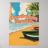 Dominican Republic Vintage vacation Poster
