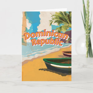 Dominican Republic Vintage vacation Poster Holiday Card