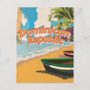 Dominican Republic Vintage vacation Poster Postcard
