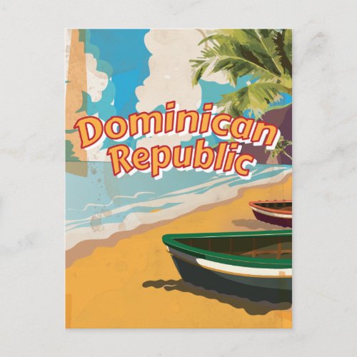Dominican Republic Vintage vacation Poster Postcard