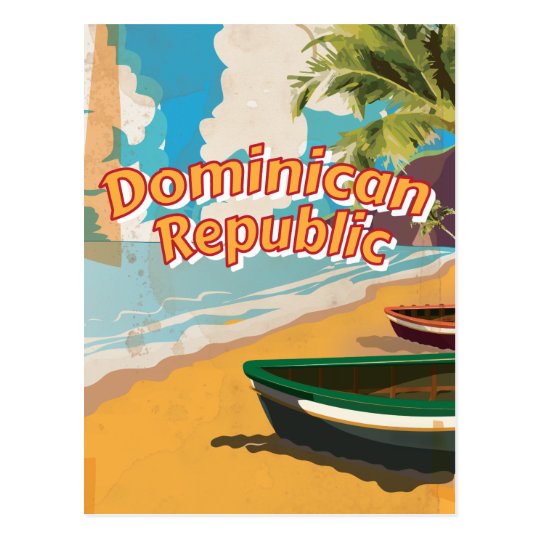 Dominican Republic Vintage vacation Poster Postcard