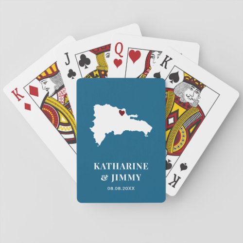 Dominican Republic Wedding Favor Map Deck of Playing Cards