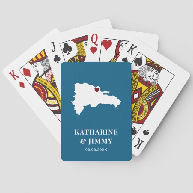 Dominican Republic Wedding Favor, Map Deck of Poker Cards (Back)