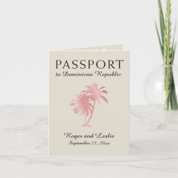 Dominican Republic Wedding Passport Invitation by labellarue at Zazzle