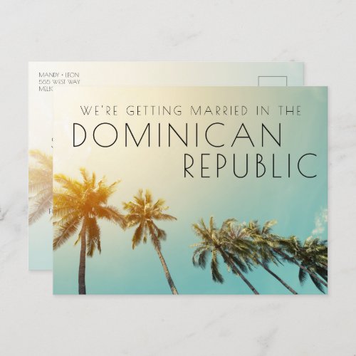 Dominican Republic Wedding Save the Date Announcement Postcard