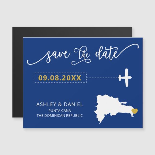 Dominican Republic Wedding Save the Date Card Map Magnetic Invitation