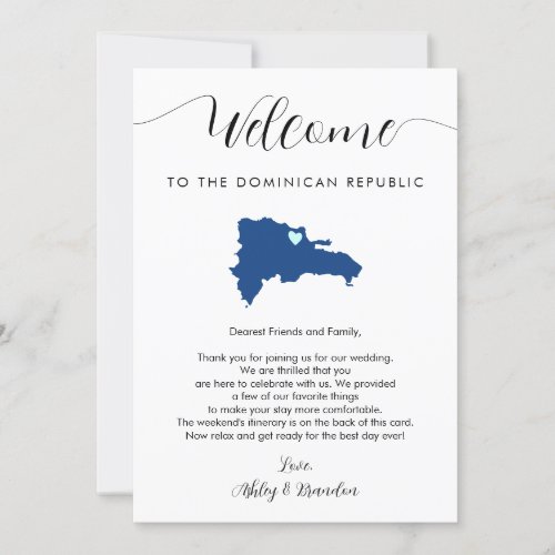 Dominican Republic Wedding Welcome Itinerary