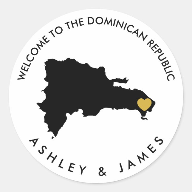 Dominican Republic Wedding Welcome Sticker (Front)