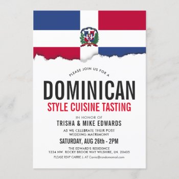 Dominican Themed Cuisine | Party Flag Invite by HappyPlanetShop at Zazzle