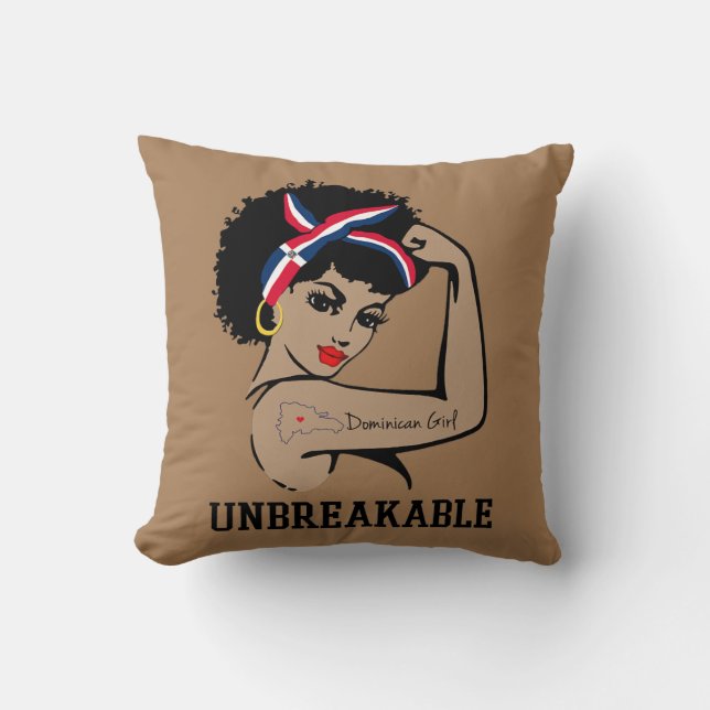Dominicana Dominican Girl Republica Dominicana Throw Pillow (Front)