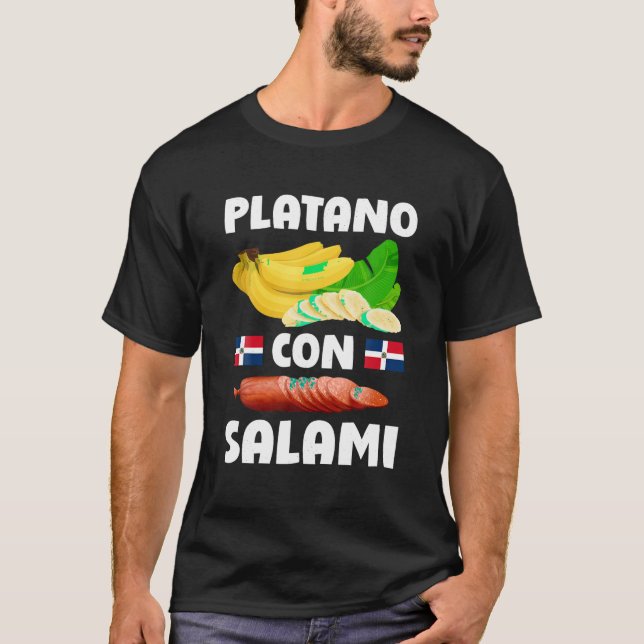 Dominicana Flag RD Dominican Republic Food Mangu P T-Shirt (Front)