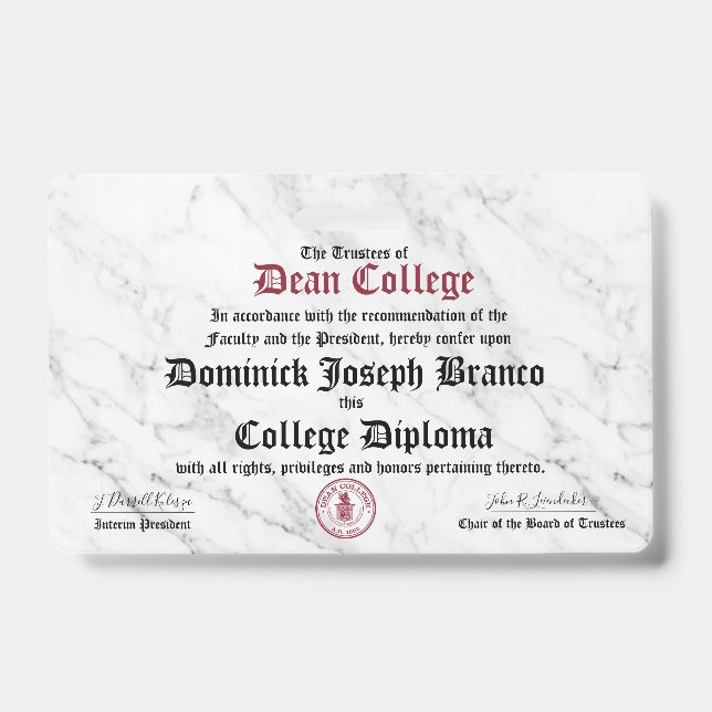 Dominick Joseph Branco Badge (Front)