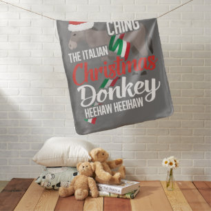 Dominick The Christmas Donkey Italian Christmas Do Baby Blanket