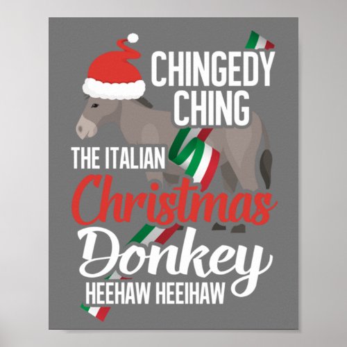 Dominick The Christmas Donkey Italian Christmas Do Poster