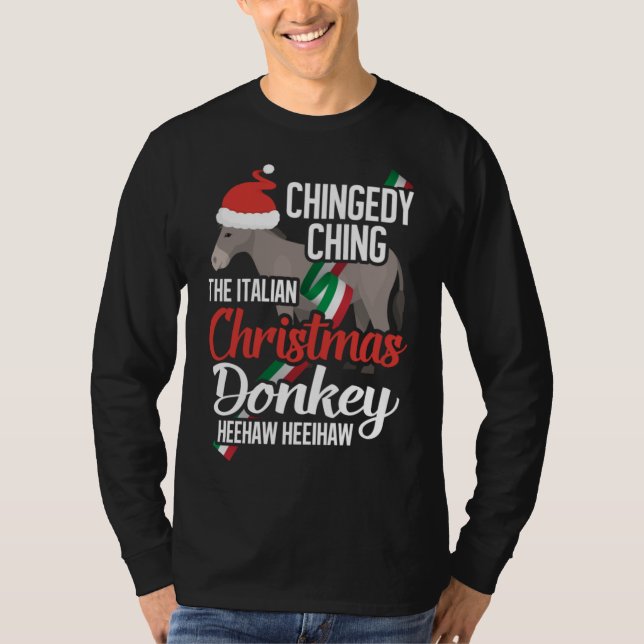 Dominick The Christmas Donkey Italian Christmas Do T-Shirt (Front)