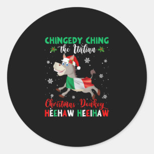 Dominick The Christmas Donkey-Italian Donkey Classic Round Sticker