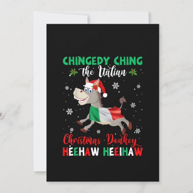 Dominick The Christmas Donkey-Italian Donkey Holiday Card (Front)