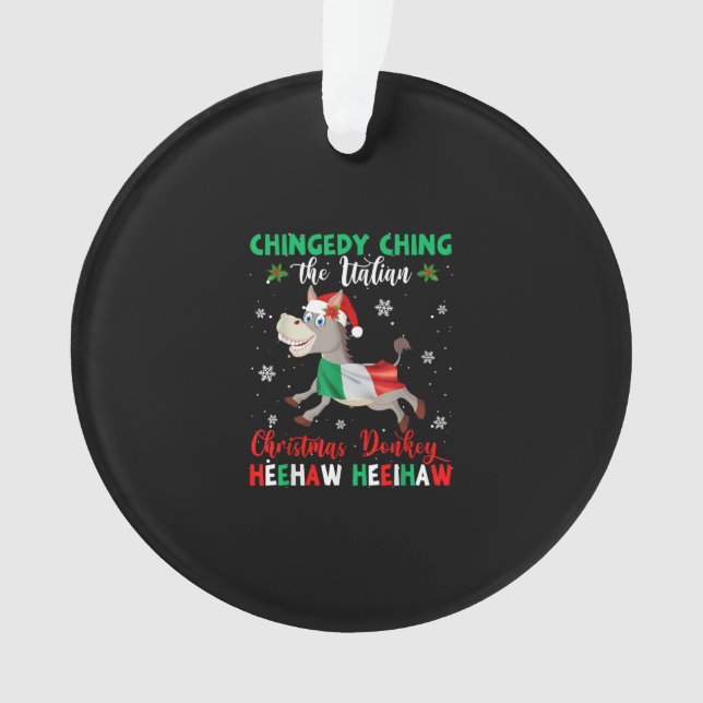 Dominick The Christmas Donkey-Italian Donkey Ornament (Front)