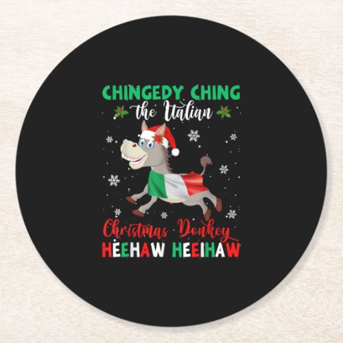 Dominick The Christmas Donkey_Italian Donkey Round Paper Coaster