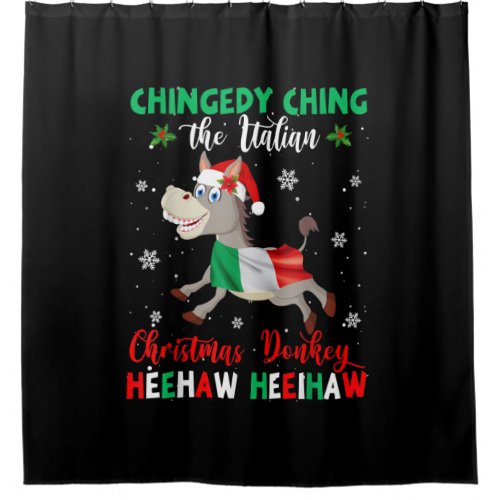 Dominick The Christmas Donkey_Italian Donkey Shower Curtain