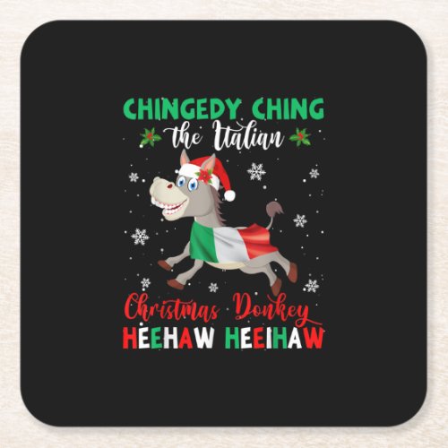 Dominick The Christmas Donkey_Italian Donkey Square Paper Coaster