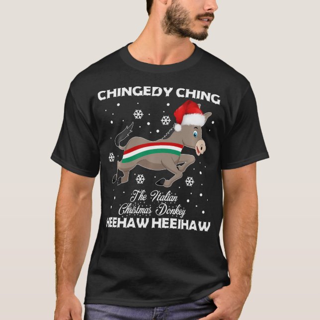 Dominick The Christmas Donkey-Italian Donkey T-Shirt (Front)
