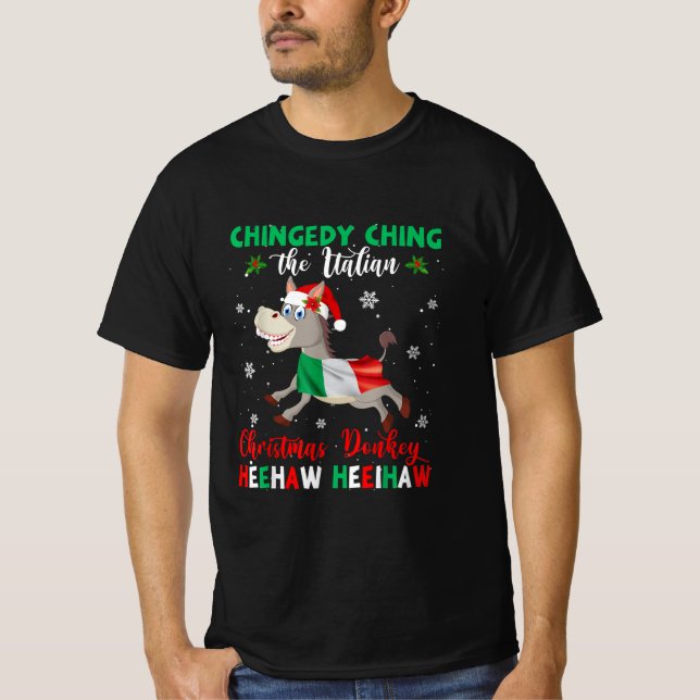 Dominick The Christmas Donkey-Italian Donkey T-Shirt (Front)