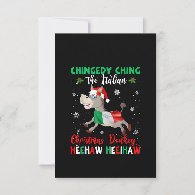 Dominick The Christmas Donkey-Italian Donkey Thank You Card (Front)