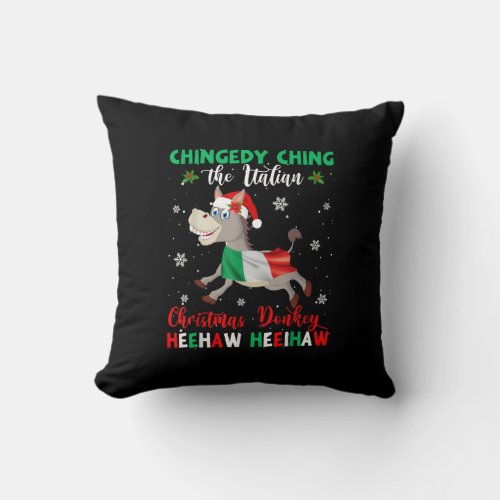 Dominick The Christmas Donkey_Italian Donkey Throw Pillow
