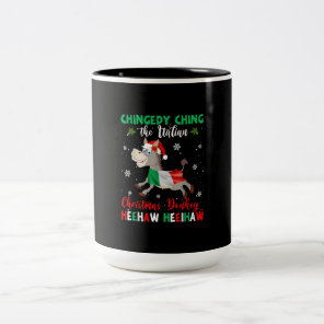 Dominick The Christmas Donkey-Italian Donkey Two-Tone Coffee Mug