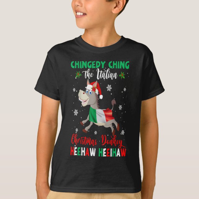 Dominick The Christmas Donkey-Italian T-Shirt (Front)