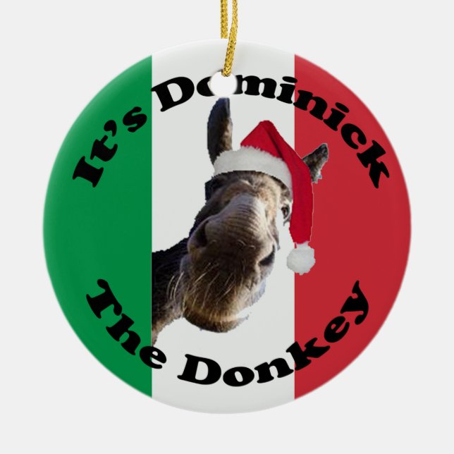 dominick the donkey ceramic ornament (Front)