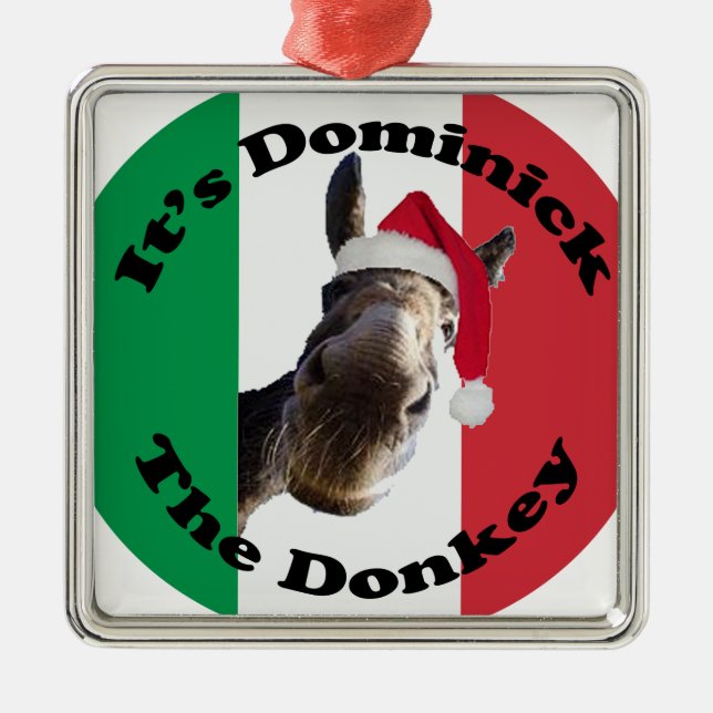 dominick the donkey metal ornament (Front)