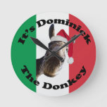 Dominick The Donkey Round Clock at Zazzle