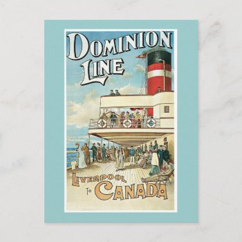 "dominion Line" Vintage Travel Poster Postcard by PrimeVintage at Zazzle