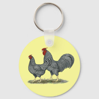 Dominique Chickens Keychain