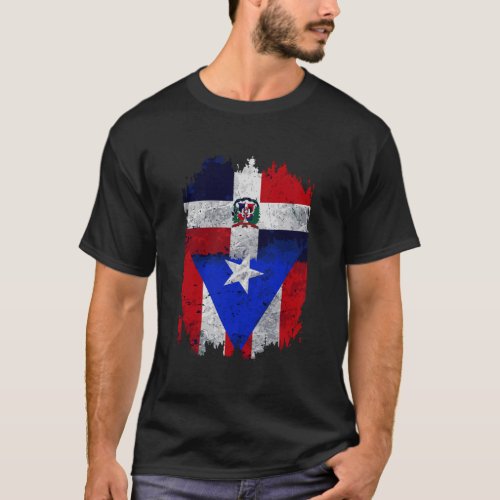 Dominirican Dominican And Puerto Rican Flag Domini T_Shirt