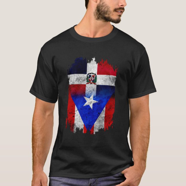 Dominirican Dominican And Puerto Rican Flag Domini T-Shirt (Front)