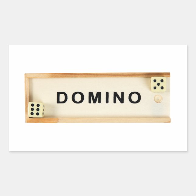 Domino box rectangular sticker (Front)