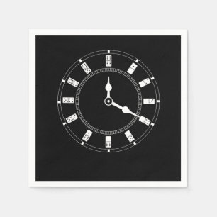Domino Clock Dominoes Tiles Puzzler Game Gift Napkins