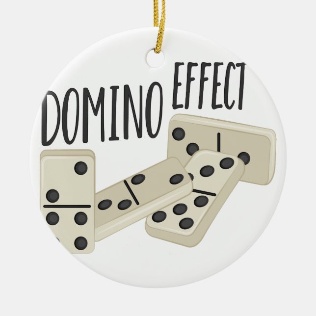 Domino Effect Ceramic Ornament (Front)