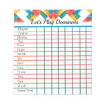 Domino Game Score Pad, Up To Eight Players Notepad at Zazzle
