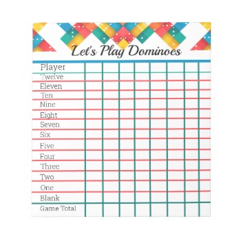 Domino Game Score Pad  Up To Eight Players Notepad by randysgrandma at Zazzle