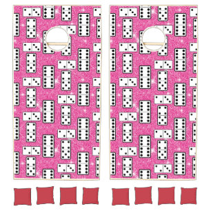 Domino Pieces Dominoes Board Game Pink Glitter
