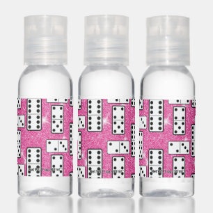Domino Pieces Dominoes Board Game Pink Glitter Hand Sanitizer