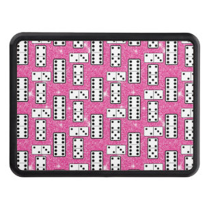 Domino Pieces Dominoes Board Game Pink Glitter Hitch Cover