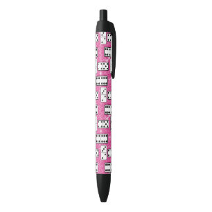 Domino Pieces Dominoes Board Game Pink Glitter Pen